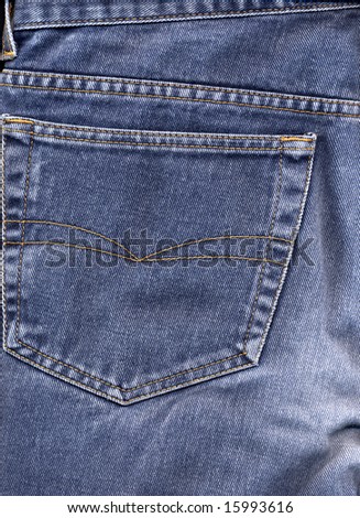 Original American blue jeans trousers back pocket