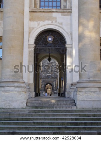Bodleian Library in Oxford (Oxford University) - perspective of arches
