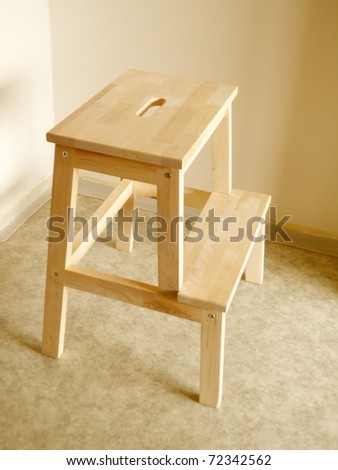 beech wood board two step stool