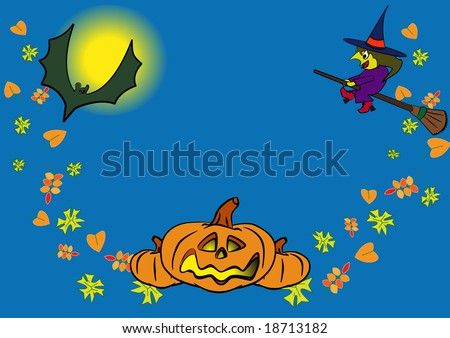 blue background with folklore personage denoted dedicated holiday halloween