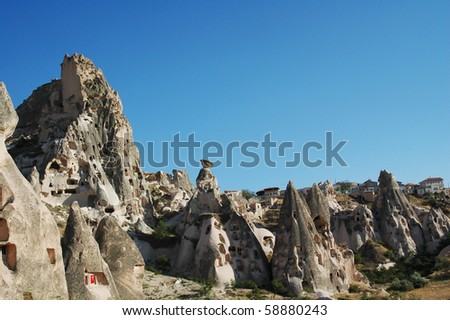 Cappadocia in Turkey during sunny, hot day