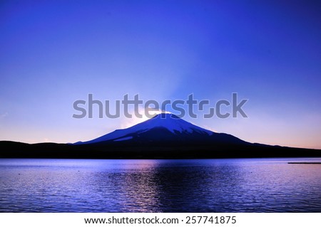 Mount Fuji and Lake Yamanak
