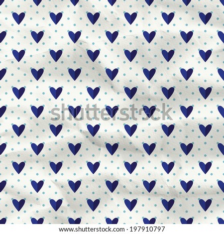 Retro hearts polka dot background