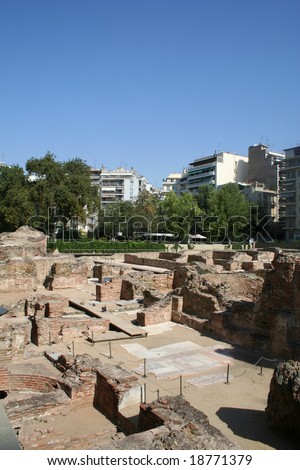 Ruins of the Roman Palace of Galerius, Thessaloniki, Greece.