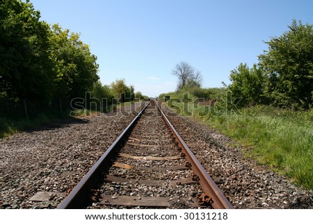 Rail Line disappears into the distance.