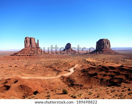 Beautiful view of the Monument Valley in America