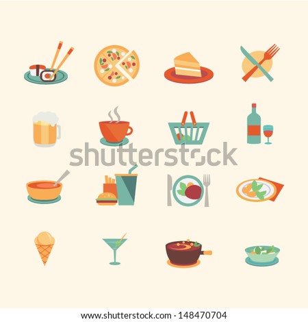 Food Icons - Flat Style