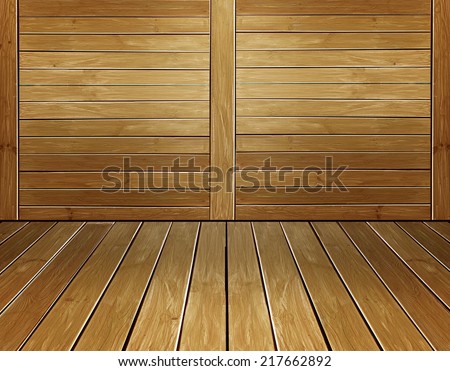 Wooden floor and wall background