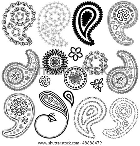 Vector Designs Free on Paisley Vector Elements   Stock Vector