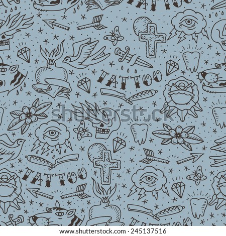 traditional tattoo concept seamless pattern traditional tattoo concept seamless pattern