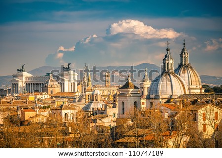 View of Rome from Castel Sant\'Angelo