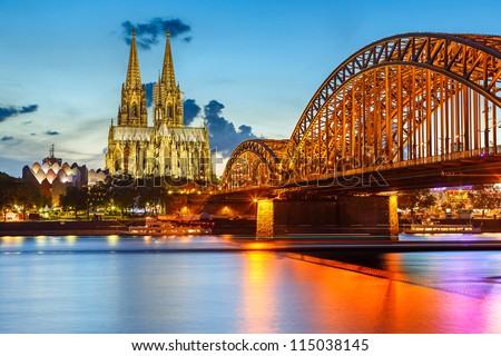 View On Cologne Cathedral And Hohenzollern Bridge, Germany