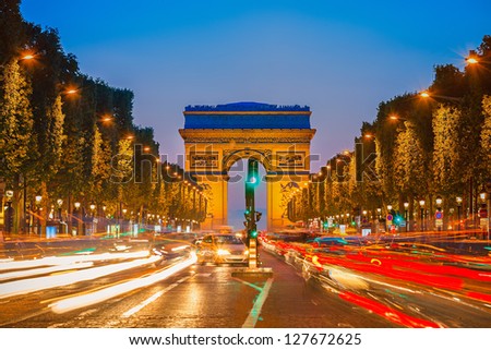 Arch of Triumph at night Paris Arch of Triumph at night Paris