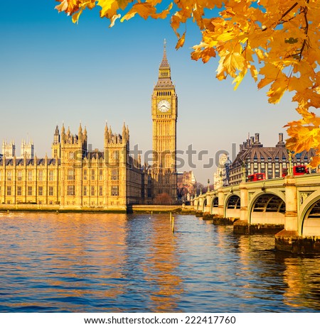 Big Ben and Houses of parliament in London, UK