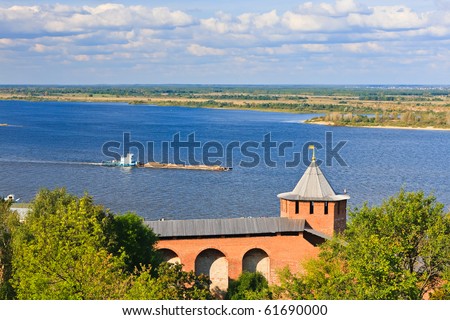 View on Volga river from Nizhny Novgorod Kremlin, Russia