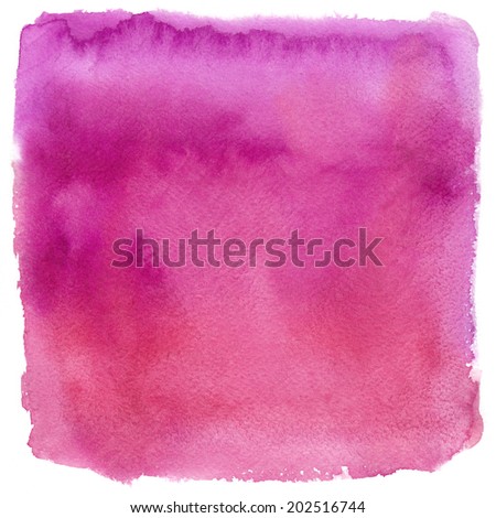 Watercolor texture on white background, square, pink, red