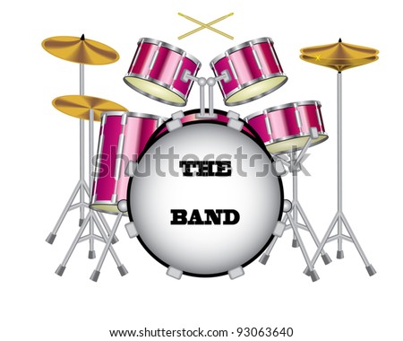 Drum Set Stock Vector Illustration 93063640 : Shutterstock