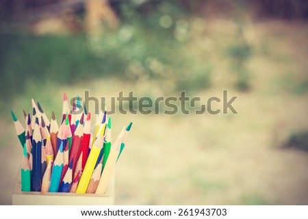 color pencils in vintage style