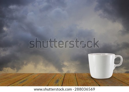 Background of coffee and storm clouds before a thunder-storm