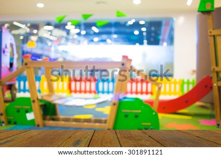 Arcade game machine shop blur background with bokeh image