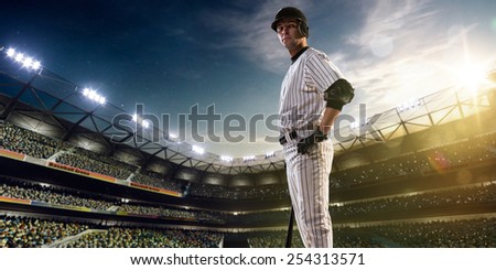 Professional baseball player in action on grand arena