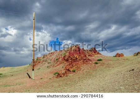 Place of worship for Altai heathens in bright day