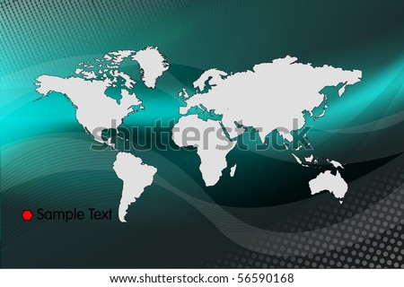 World Map Blue Background. Stylish World Map on Blue