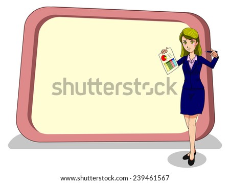 business women in sad emotion with huge blank boards
