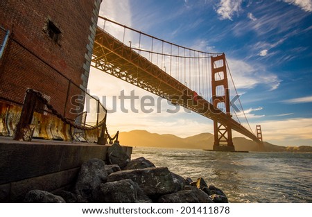 Golden hour of Golden Gate Bridge