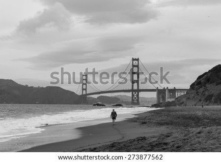 Fabulous Golden Gate Bridge Black and White from Marshaell Beach, San Francisco