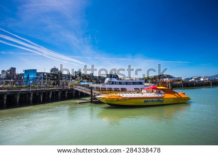 Rocket Boat in Pier 39 San Francisco USA on April 13 2015