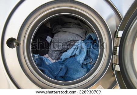 Laundry machine at work