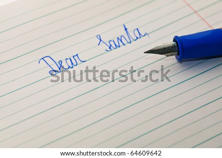 Child writes a letter to Santa Claus