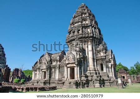 historical sand rock castle,Khmer culture