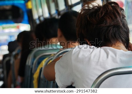 passengers on the bus transportation