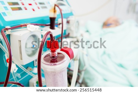 Haemodialysis michine working in intensive care unit