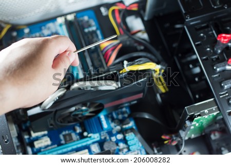 Skew driver on hand to fix computer.