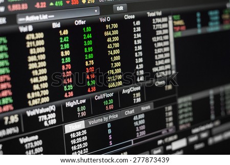 The offer volumn on online stock exchange.