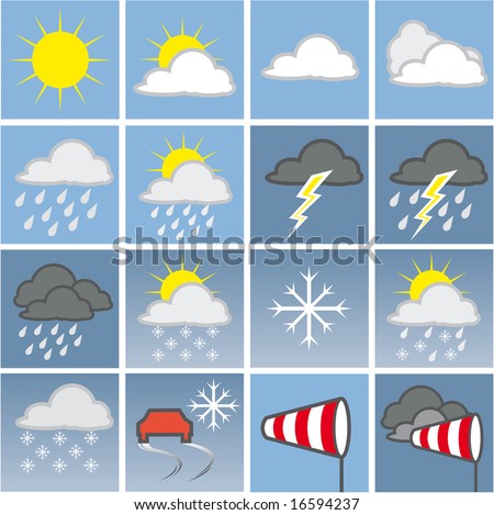 Clip Art Weather Symbols. stock photo : weather-symbols