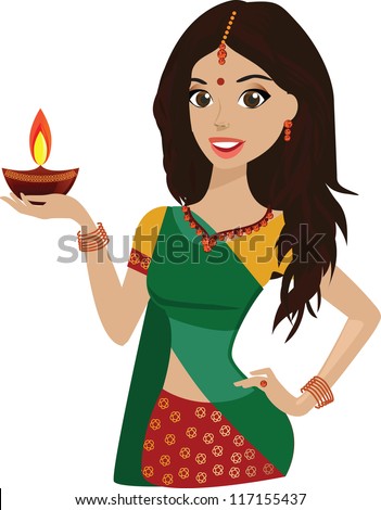 Beautiful Young Indian woman holding the festival lamp diwali Beautiful Young Indian woman holding the festival lamp diwali