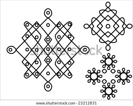 stock vector Symmetric Henna Patterns