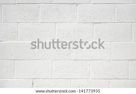 White Painted Concrete Block Wall Background Texture