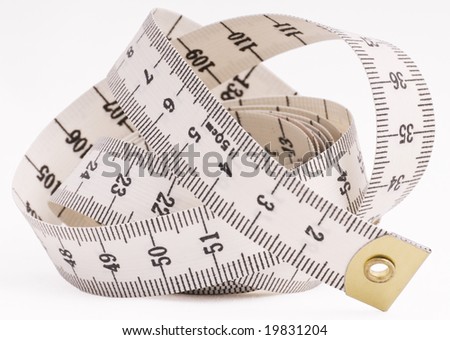 stock photo : tailors tape measure isolated on white