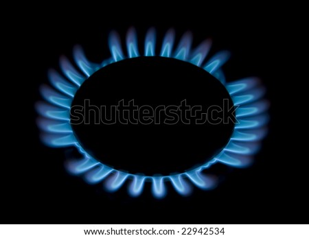 One gas ring burning