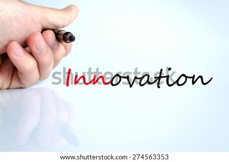 Pen in the hand isolated over white background innovation concept