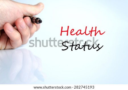 Pen in the hand isolated over white background Healt Status concept