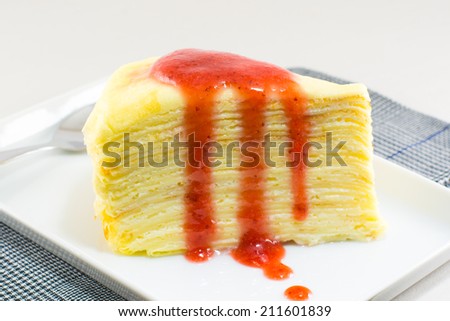crepe cakes, mille crepe Strawberry