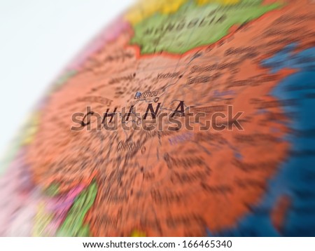 Global Studies A Colorful Closeup of China with Motion Blur