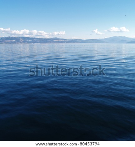 A Mountain Lake Under a Deep Blue Sky Coeur d\'Alene Idaho USA
