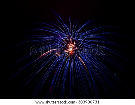 Fireworks Trails with a Blurred Zoom Lens Effect
